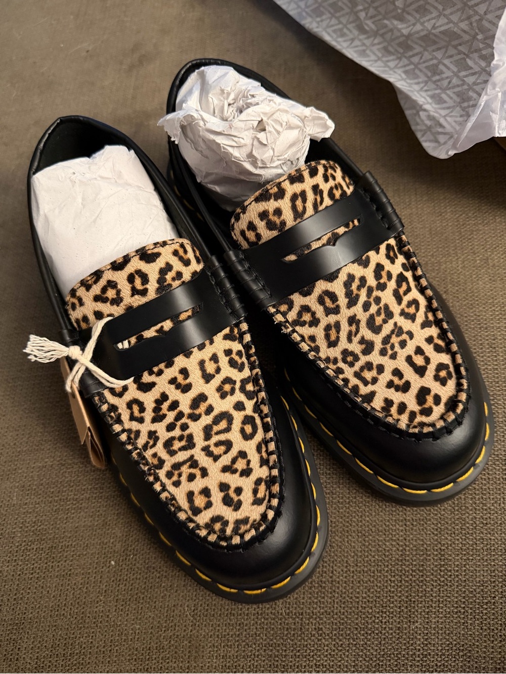 Dr. Martens Penton Hair on & Smooth Leather Penny Loafers - Black & Tan